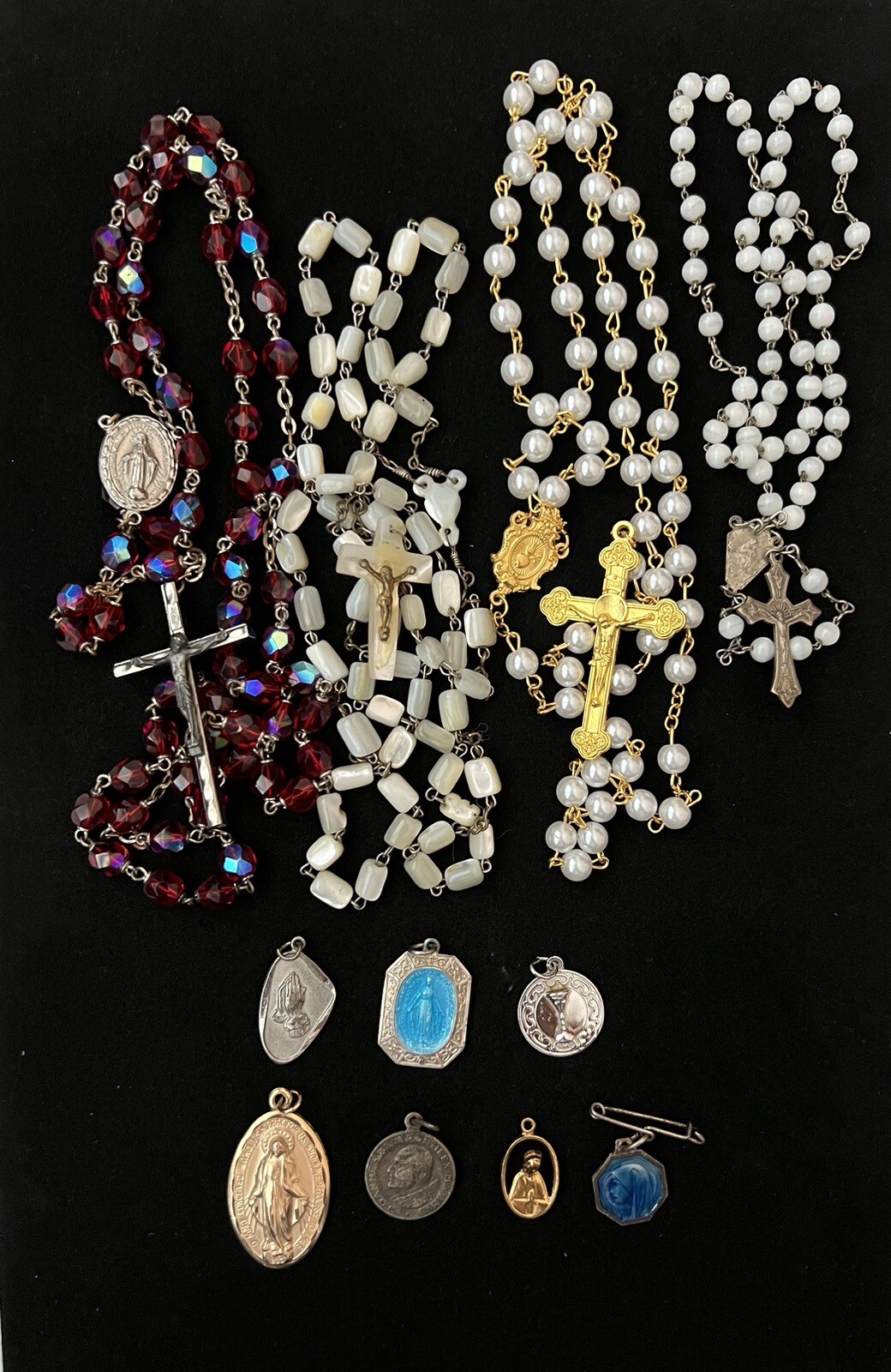 Antique Vintage Catholic Religious Medals Rosary Lot eBay