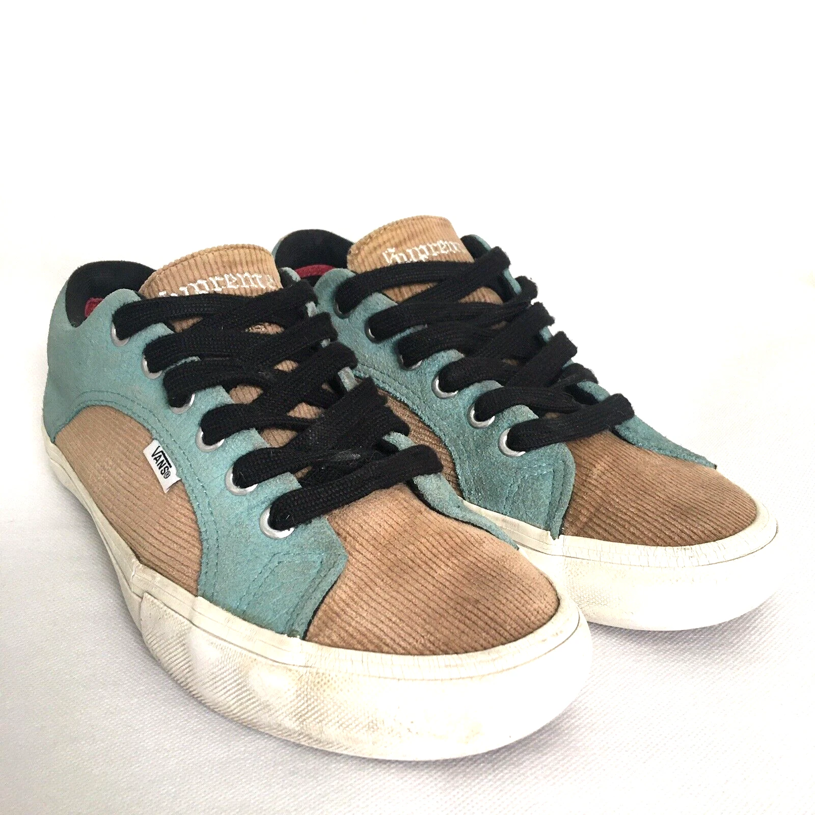 Chaussures Vans Supreme homme taille 9 marron bleu skateboard baskets décontractées