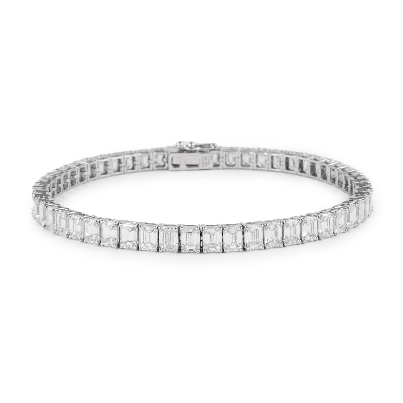 Alexander Beverly Hills 12.67ct F VS1 Emerald Cut Diamond Tennis Bracelet 18k