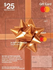 $25 Mastercard Gift Card (Free overnight Shipping )