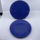 Set Of 2 California Pottery Ringware Cobalt Blue 9 1/2” Dinner Plates