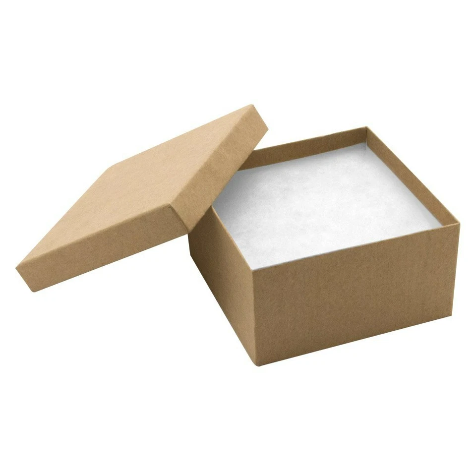 Kraft Cotton Filled Gift Boxes Jewelry Cardboard Box Lots of 100~200~500 - Image 3 of 4