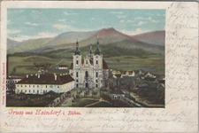 Postcard, greeting from Haindorf i. Böhm. (BM)50744
