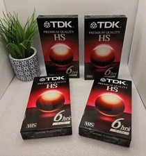 TDK Premium Quality HS 6 Hours T-120 Blank VHS VCR Tapes Lot of 4  New Sealed 