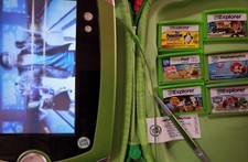LeapFrog LeapPad2 Glo Explorer Kids Learning Tablet Stylus 6 Games Cover Case