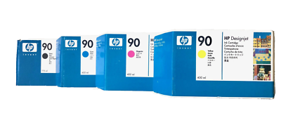 Cartucho De Tinta HP 90 C5061A Cian - 400ml Para Impresoras DesignJet 4000 Y 4500, Colores Brillantes, Secado Rápido