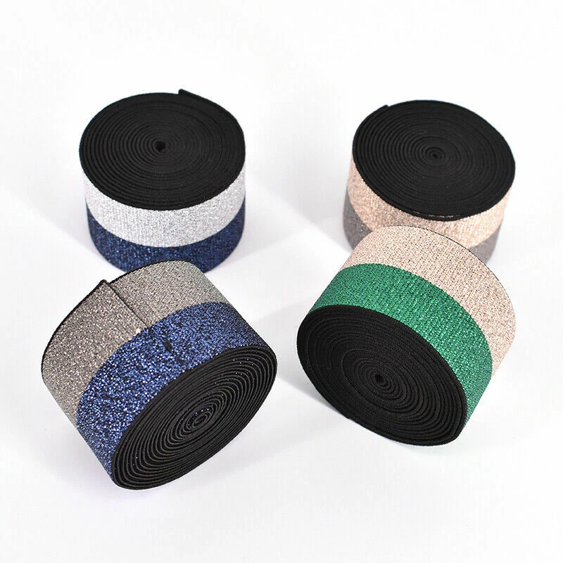 5 Metri Fascia Elastica Elasticizzato Cinturino Fai Materiali Cucito Craft Due - Immagine 3 di 4