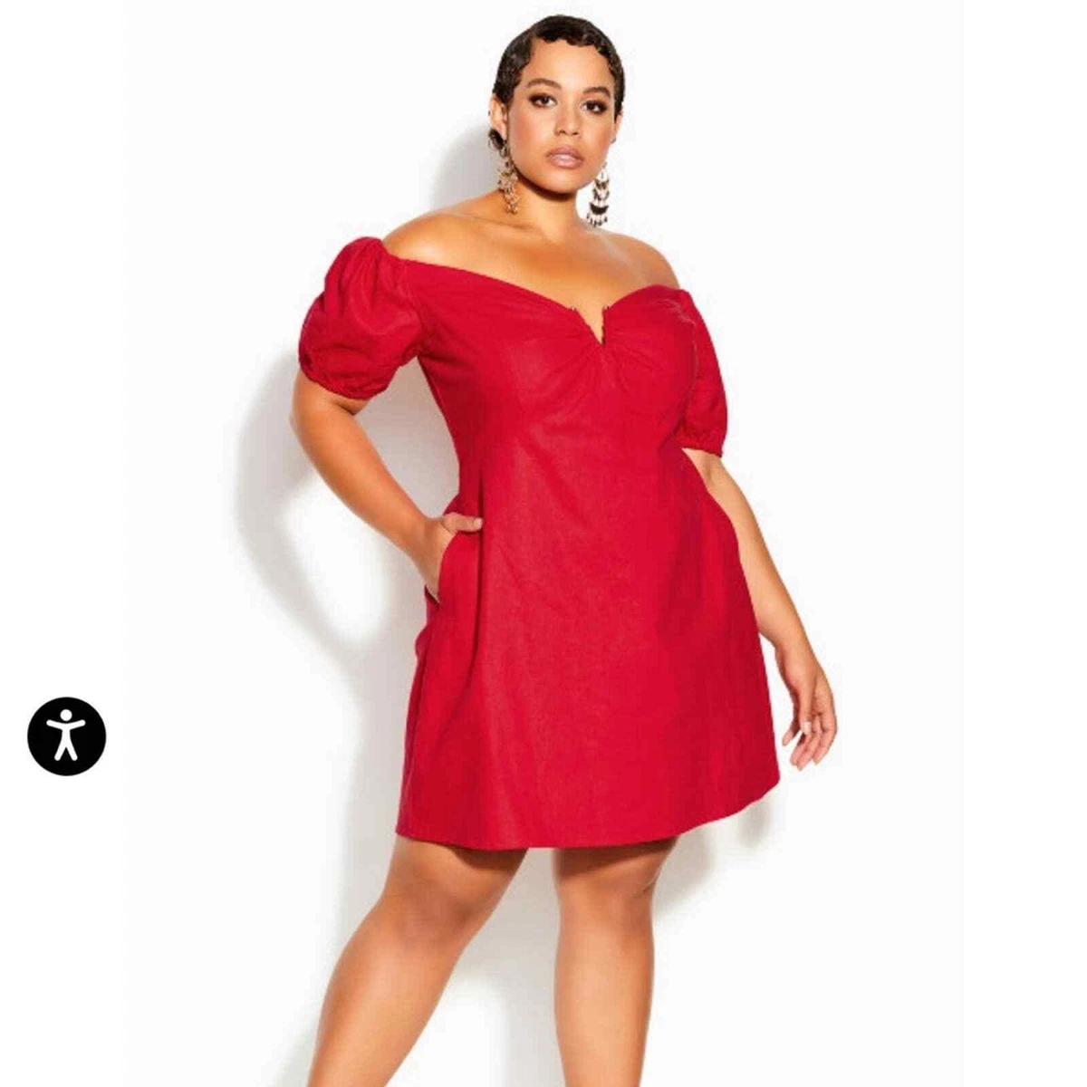 NWT CITY CHIC Sweet Paradise Dress cherry Size 20
