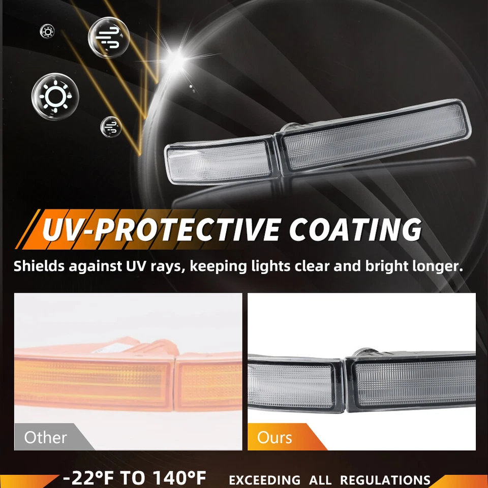 Clear Front Parking Turn Signal Side Marker Lights For 1995-1997 Lexus LS400 - Image 3 of 4