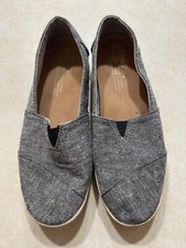 Toms Womens Alpargata Cupsole Slip On Sneakers Gray Fabric Size 6W
