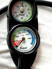 NEW Cressi Miniconsole 2 Pressure Gauge, metric