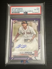 2021 Bowman - Paper Prospect Autographs Blaze Jordan #PAPR-BJ Purple Border /250