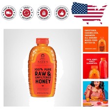 Nate's 100 Pure Raw  Unfiltered Honey - 32oz Squeeze Bottle