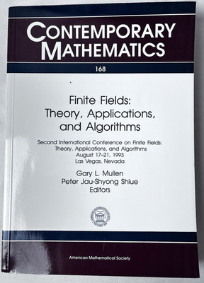 Finite Fields: Theory, Applications, and Algorithms #168 1994 PB
