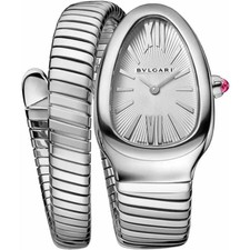 Nuovo Orologio Donna Bulgari Serpenti Tubogas Quadrante Argento Acciaio Inox 101828