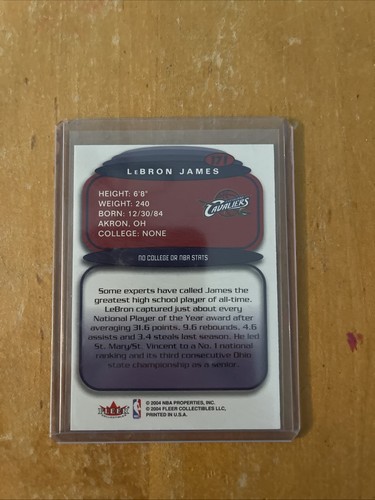 2004 Fleer Ultra LeBron James Rookie - Picture 2 of 2