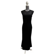 Daymor Couture Maxi Black Rhinestone Dress For Formal Occasion Size 16