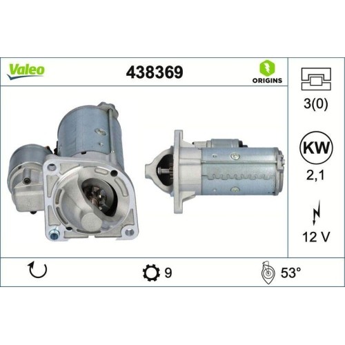 1X Starter Valeo 438369 Passend FüR Alfa Romeo Fiat Lancia Peugeot Suzuki-image