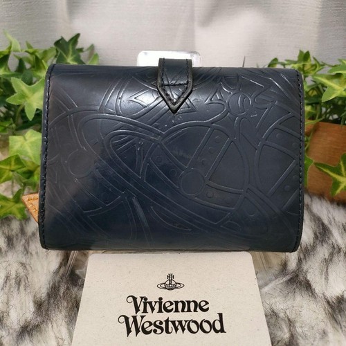 Vivienne Westwood Bifold Wallet All Over Pattern Navy Au Repeat - Picture 3 of 9