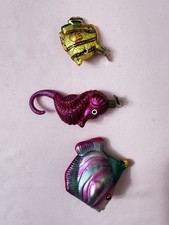 Old World Christmas Blown Glass Ornament 2001 Retired With Tag - 3 Pieces