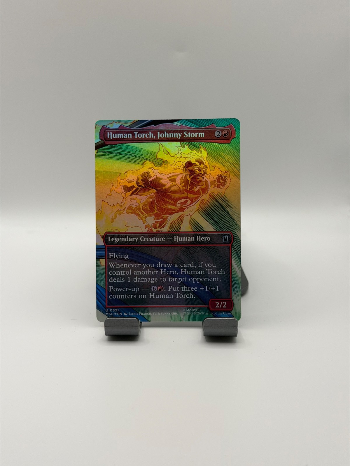 MTG, Human Torch, Johnny Storm FOIL (Borderless) 321 Marvel Super Heroes 
