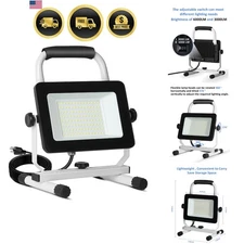 LED Work Light Flood Light with Stand 6000 Lumen Waterproof Portable Bright
