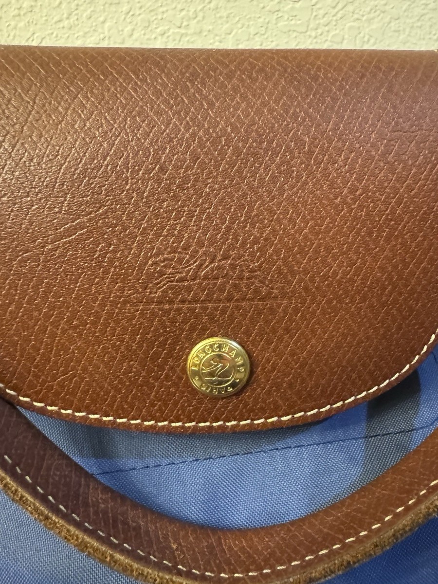 Longchamp Le Pliage Original Medium Blue/Gray Tote Bag - Snap Zip