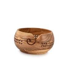 SAMHITA Acacia Wood Yarn Bowl Holder Handmade Crocheting Accessories and