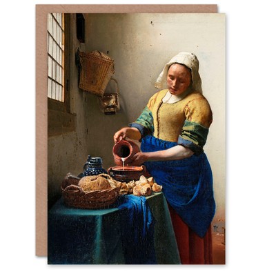 Johannes Vermeer Art Card The Milkmaid Portrait
