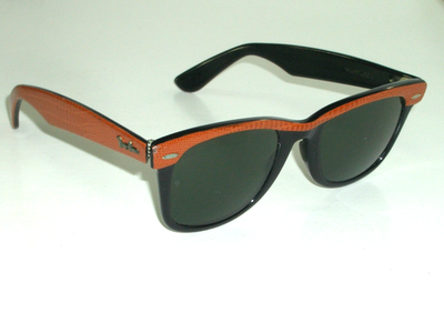 B&L RAY BAN SPECIAL EDITION ORANGE TRIM/BLACK LEATHERS WAYFARER