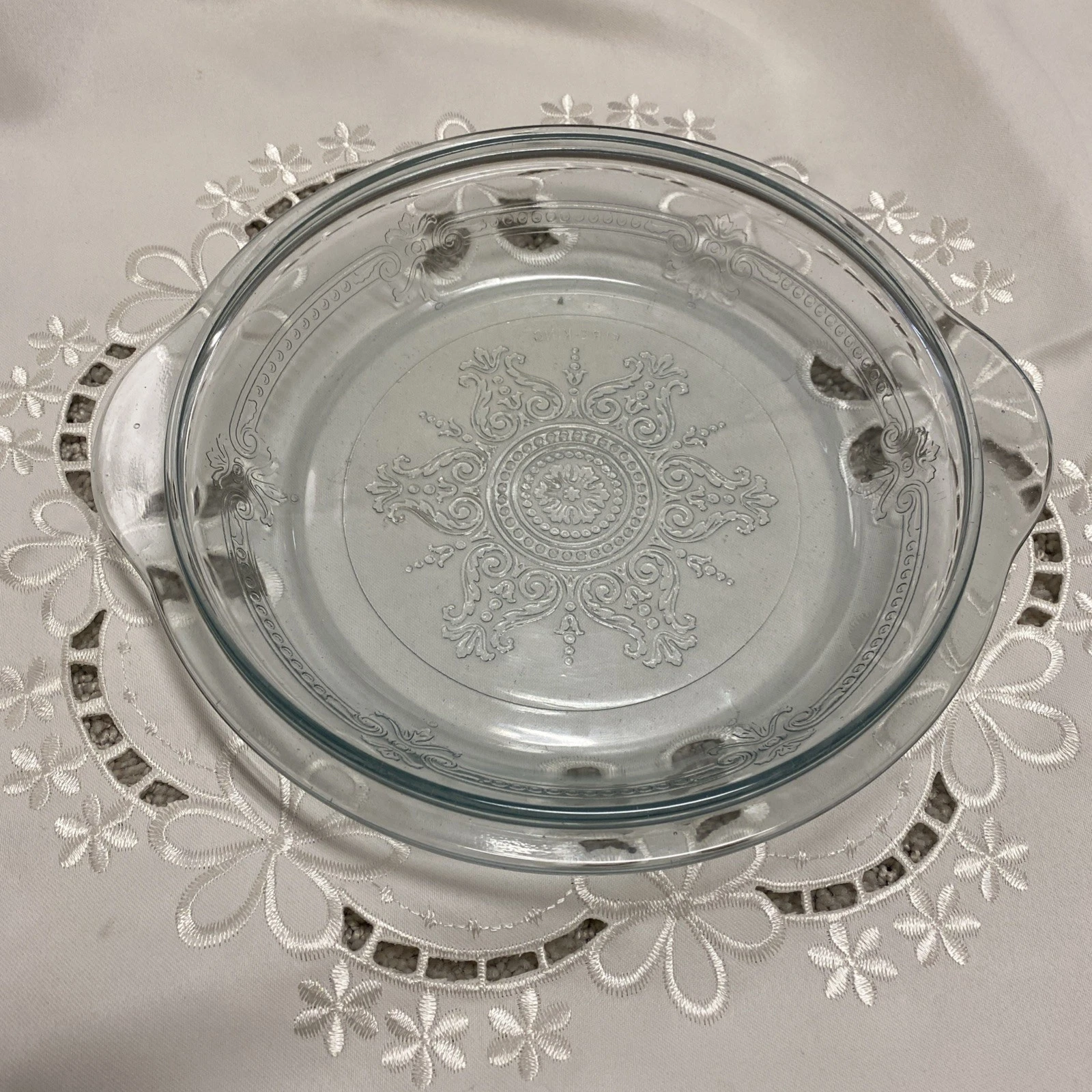 Vintage Fire King Philbe Pattern Pie Plate, Antique Design Pie Plate, Kitchen