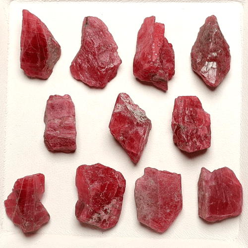 Rare Mineral 11 PC Natural Russian Rhodonite High Grade Raw Crystal Specimens - Imagen 2 de 13