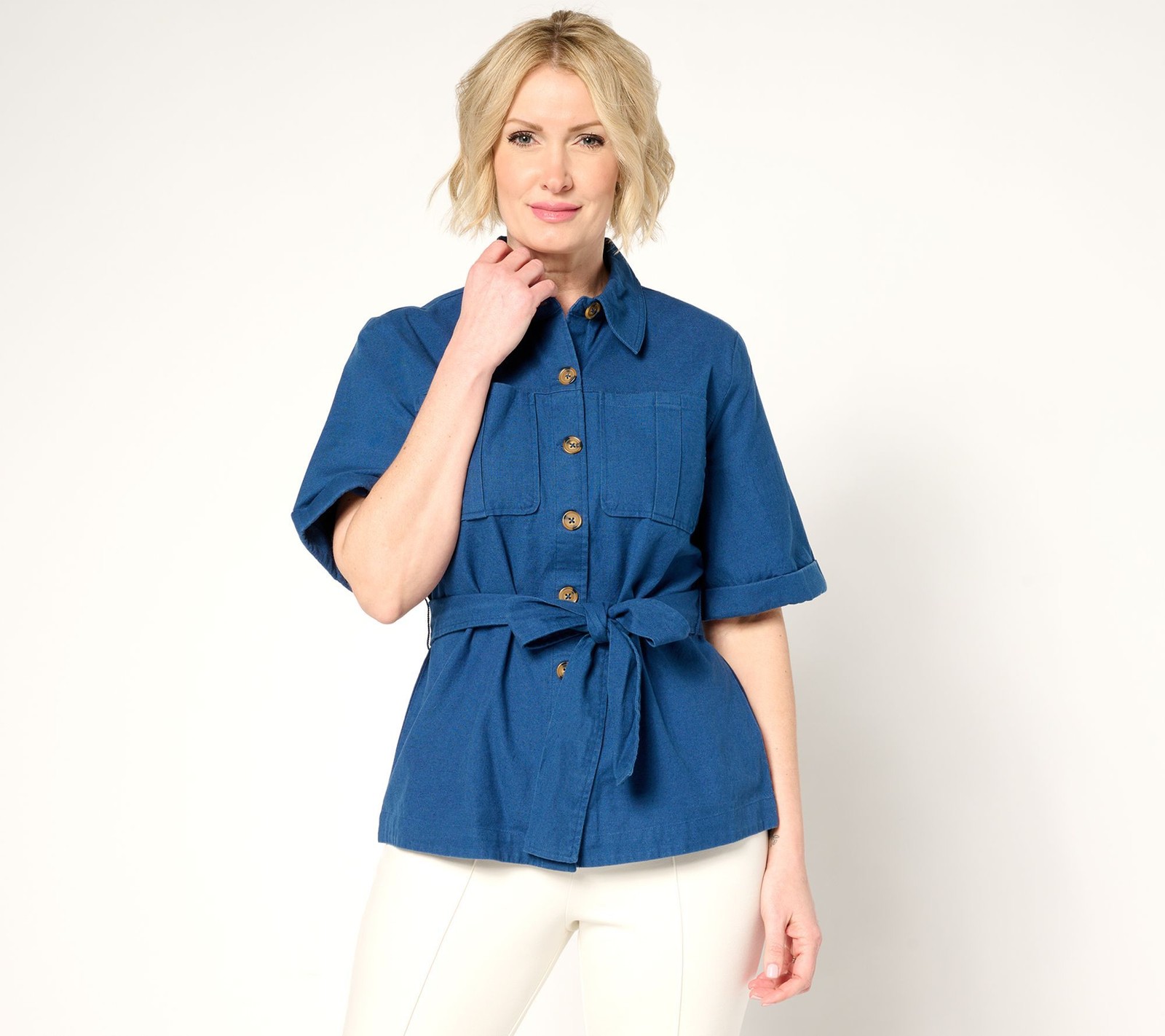 BEAUTIFUL by Lawrence Zarian Women's Jacket Sz XL The Milinda Short Blue A690980