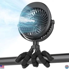 Ultimate Misting Baby Stroller Fan - 4000mAh, 270° Pivot, 15H Cool, 50ml Sprayer