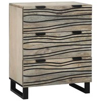 Sideboard Weiß 60 X 33.5 X 75 Cm Massivholz Mango