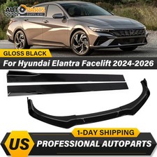 Front Bumper Lipside Skirts For Hyundai Elantra Facelift 2024-2026 Gloss Black Front Bumper Lipside Skirts For Hyundai Elantra Facelift 2024-2026 Gloss Black