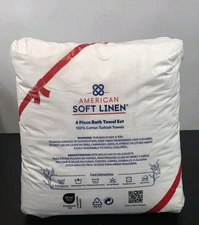 Luxury Turkish Cotton 4 Piece Bath Towel Set White By American Soft Linen