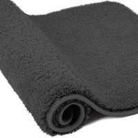 Mikrofaser Badematte TüRmatte SaugfäHig Badteppich Rutschfest Dunkelgrau