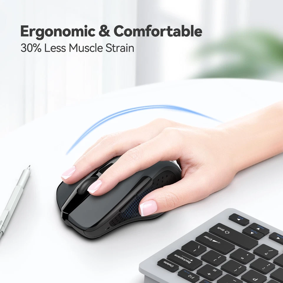 TECKNET Wireless Mouse, 2.4G Ergonomic Optical Mouse, Computer Mouse for Lapt... - Image 4 of 4
