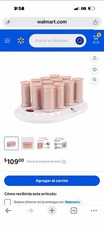 Calista Ion Hot Rollers Set 12 Long 1 in Rollers Pink/White w/ Indicator Light