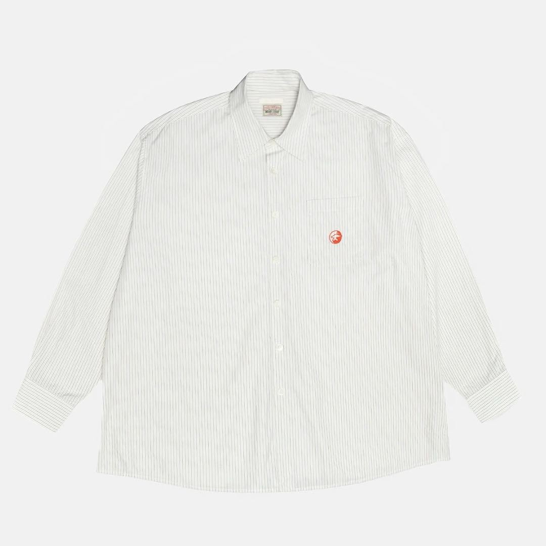 Our Legacy x Stussy Borrowed Shirt White Stripe M Oversized Used