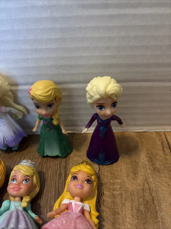 Disney Princess Posable Mini Toddlers Lot 13 dolls (8) Glitter Free Ship - Image 4 of 4