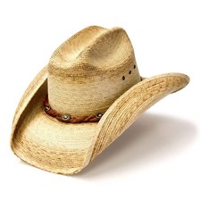 New Youth kids PALM STRAW WESTERN COWBOY HAT w/ Stampede string Cattleman style