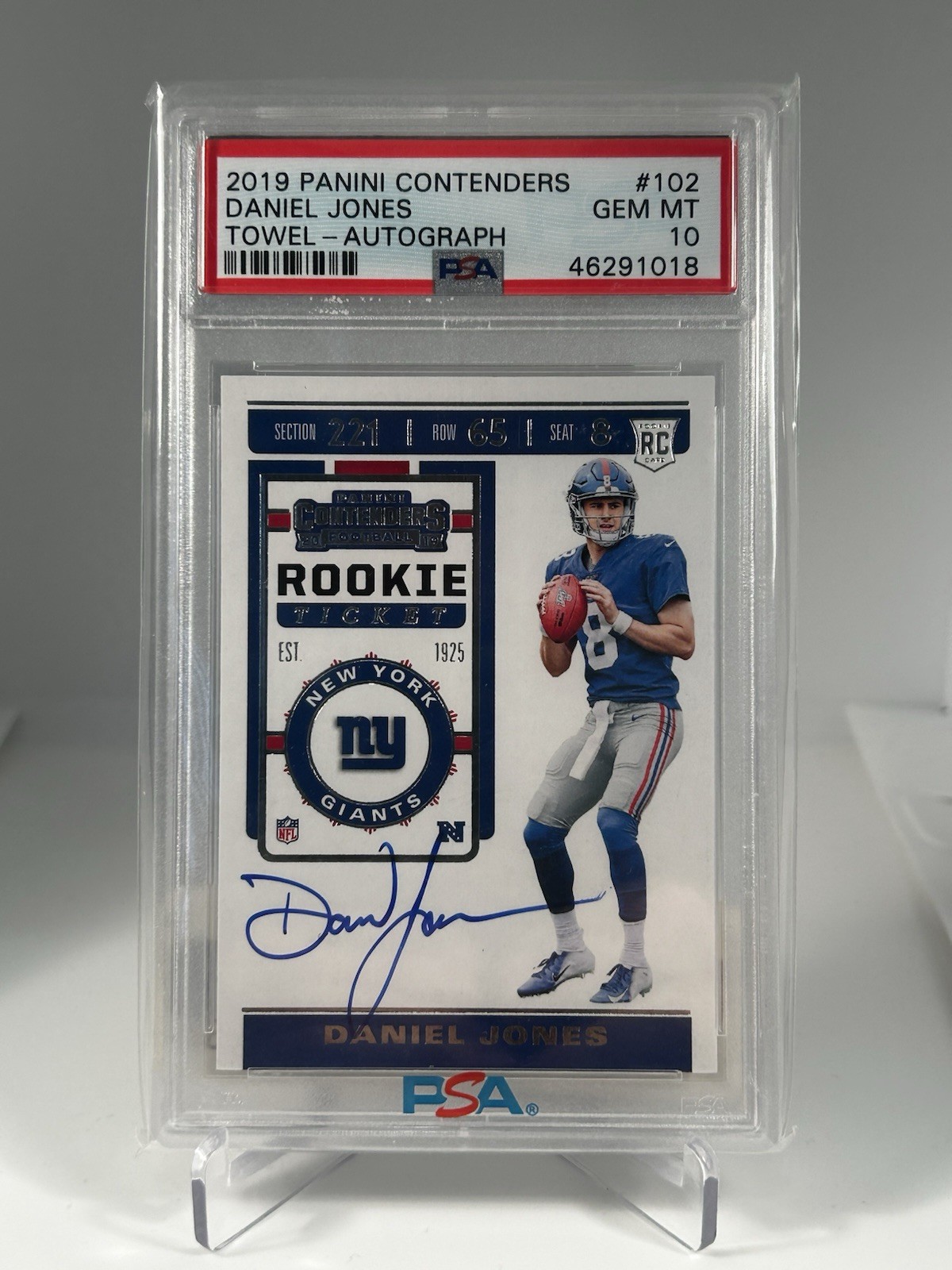 Daniel Jones Panini Playoff Contenders Rookie Ticket Preview Autographs #102 Base