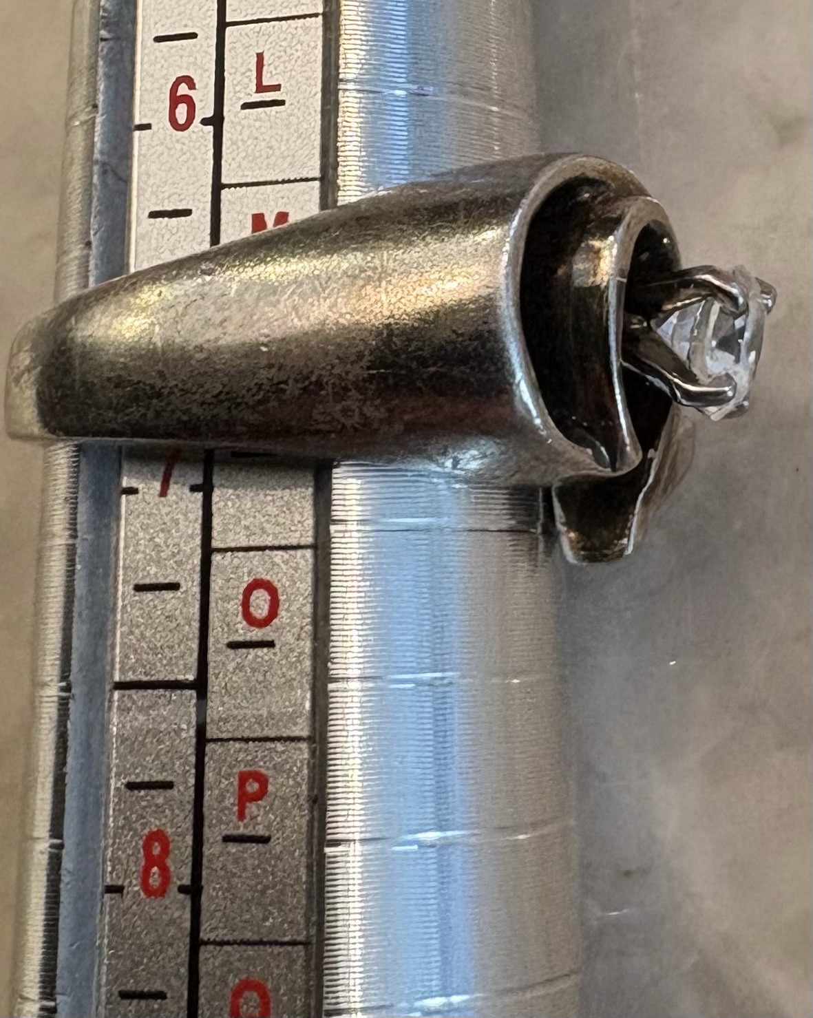 Pretty Signed Sterling Ring With Clear Stone Size… - image 2