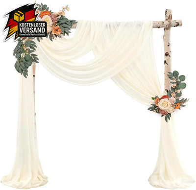 Hochzeitsvorhang Chiffon Elfenbeinweiß Dekoration für Party Blumenbogen