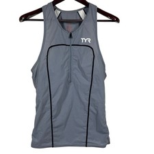 TYR Carbon Woven Triathlon Tank Mens S ITU Approved Temp Regulating UPF