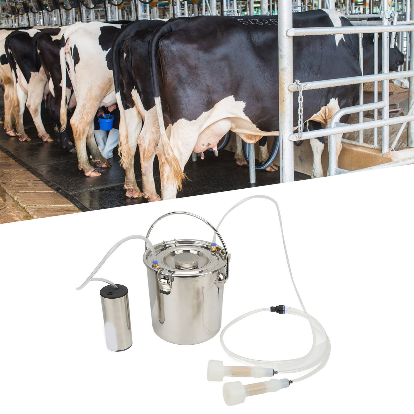7L Goat Milking Machine Efficient Soft Milking For Small Farms Stainless Steel