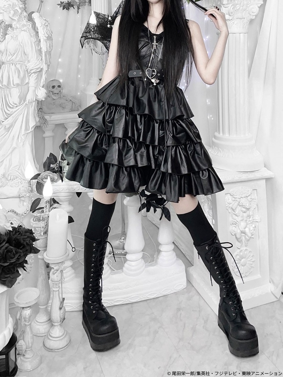 ONE PIECE QOOZA PERONA FAUX LEATHER DRESS Black Cosplay Japan