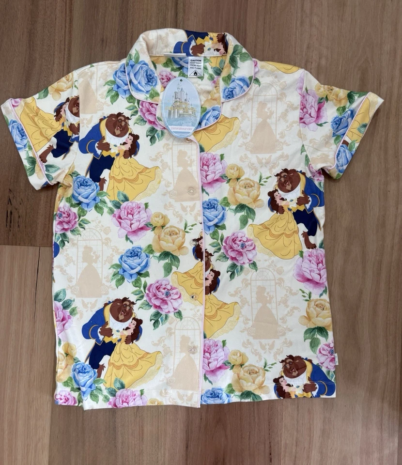 Peter Alexander Disney Beauty & The Beast Plush Shortie Pj Set Size 12 + PJ Bag - image 2 of 4